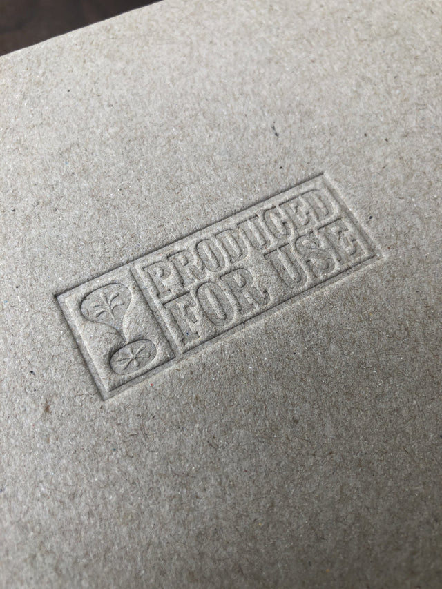 The blind embossed PFU logo